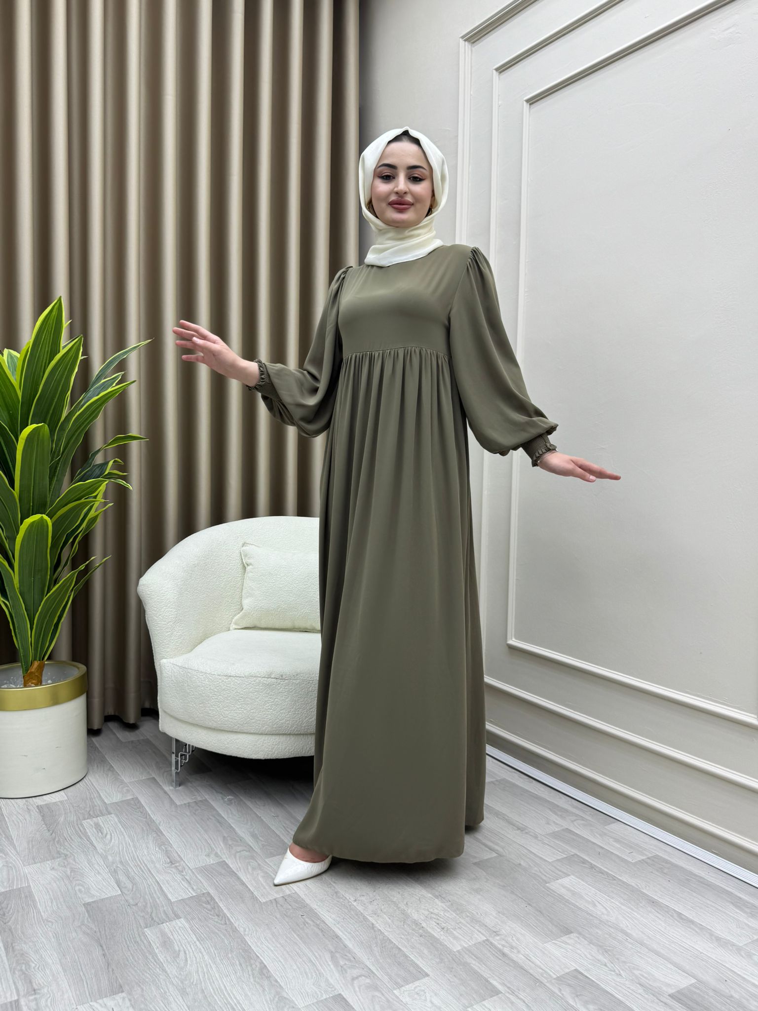 Süreyya Elbise yağ Yeşili